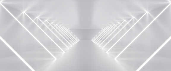 Wall Mural - abstract futuristic empty floor and room sci-fi corridor with light for showcase,room,interior,displ