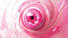 Soup Eyeball Glossy Pink Round Button Abstract Illustration