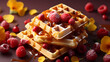 Beautiful background for Belgian waffles advertisement