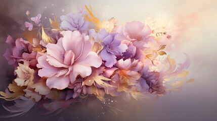 Wall Mural - floral radiance artful design for an international women's day greeting card.