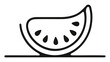 watermelon one line drawing. Fresh fruitage concept. fruit garden icon. Modern single line draw design graphic vector illustration on white background