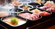 A Delectable Set of Shabu Shabu and Suki Shabu in a Japanese Restaurant