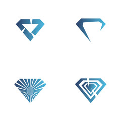Diamond logo design set with illustration concept