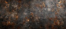 A Black And Brown Wall Covered In Rust Is Captured Up Close, Showcasing The Rough Textures And Decay. The Rust Stains Add Depth To The Grungy Surface, Creating A Gritty And Weathered Appearance.