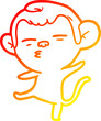 warm gradient line drawing cartoon suspicious monkey