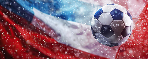 Wall Mural - Banner football with copy space. flag in France