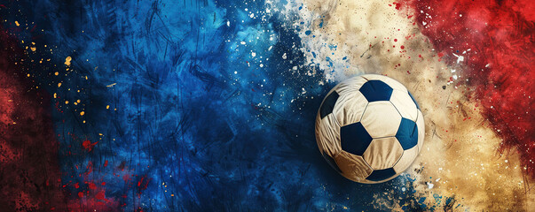 Wall Mural - Banner football with copy space. flag in France