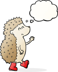 cute thought bubble cartoon hedgehog