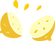 cartoon doodle halved lemon