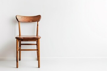 Minimalist Wooden Chair on White Background