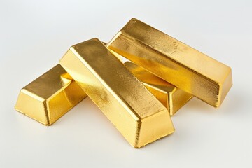 Four gold bars are stacked on top of each other