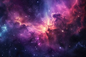 Wall Mural - Stellar panorama captivates with cosmic colors
