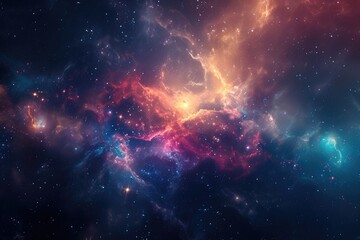 Wall Mural - Celestial enchantment mesmerizes with brilliant galaxy panorama