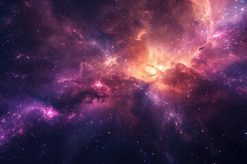 Wall Mural - Cosmic panorama captivates with mesmerizing galaxy shades