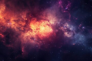 Wall Mural - Celestial spectacle presents vibrant stellar hues