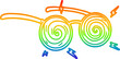 rainbow gradient line drawing cartoon x-ray specs