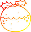 © lineartestpilot - warm gradient line drawing cartoon christmas pudding
