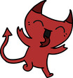 cartoon of cute kawaii red demon