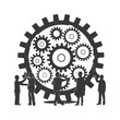 © NikahGeh - Silhouette cog wheel as teamwork symbol black color only