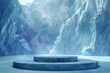 Ice background podium cold winter snow  background 3d product platform floor frozen mountain iceberg. Podium glacier cool ice background stage landscape display icy stand 3d water 