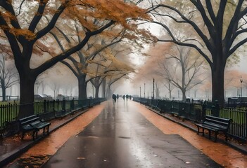 Canvas Print - park in the morning