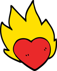 Wall Mural - cartoon doodle flaming heart