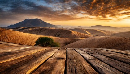 Wall Mural -  A rustic background featuring the natural texture and grain of wood