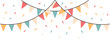 © Tatiana - Festive garlands with multi-colored flags and confetti. Festive background for the holiday. Vector