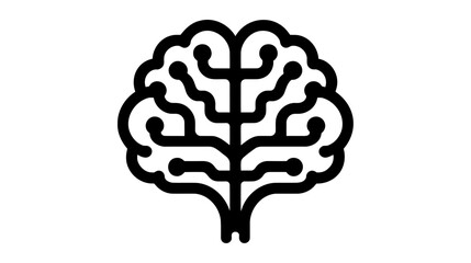Brain, mind line art vector icon vector illustration on white background
