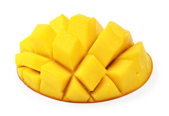 Wall Mural - Piece of mango isolated on white background. Clipping path.