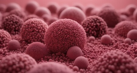 Poster -  Vibrant pink spheres in a sea of soft texture