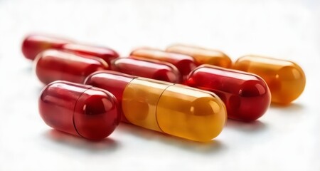 Wall Mural -  Vitamin capsules in a row, ready for a healthy start