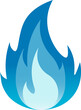Gas flame icon. Blue fire. Vector illustration.