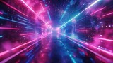 Fototapeta Fototapety przestrzenne i panoramiczne - Glowing space particles science fiction 3d illustration background wallpaper