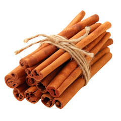 Wall Mural - A bunch of cinnamon sticks are tied together Isolated on transparent background, PNG