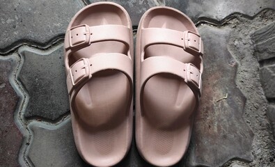 double buckle slides slipper 