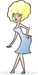 cartoon woman posing in dress