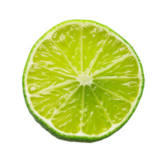 Wall Mural - A lime is sliced in half. Isolated on transparent background, PNG