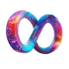 Wall Mural - a colorful, abstract, and dynamic representation of an infinity symbol isolated on transparent backg