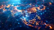 © AhmadTriwahyuutomo - abstract map of the Southeast Asia, global network and connectivity concept.