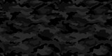 Fototapeta  - Trendy camouflage military pattern. Dark camouflage pattern for clothing design.