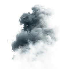 Wall Mural - A large cloud of smoke is billowing out of a factory Isolated on transparent background, PNG