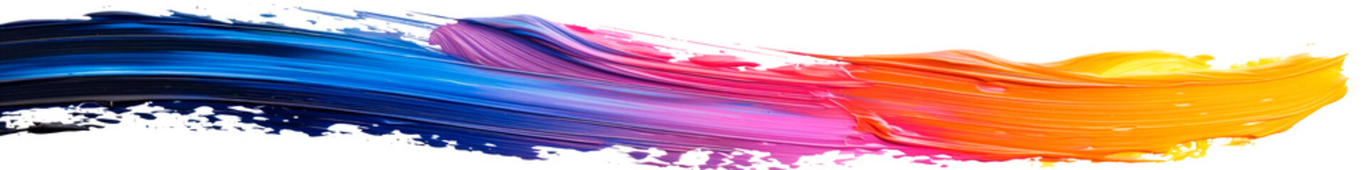 Wall Mural - a colorful brush stroke with red, yellow, blue, and black colors isolated on transparent background,