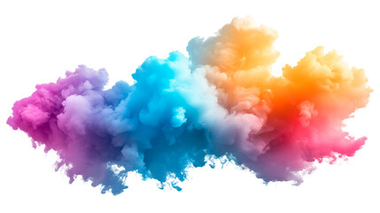 Canvas Print - A colorful cloud with a rainbow of colors Isolated on transparent background, PNG