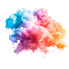 Wall Mural - A colorful cloud with a rainbow of colors Isolated on transparent background, PNG