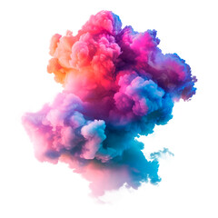 Poster - A colorful cloud with a rainbow of colors Isolated on transparent background, PNG