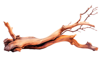 A long, thin branch with a few small holes in it Isolated on transparent background, PNG