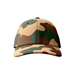 Canvas Print - Cap in camouflage colors, isolated on transparent background