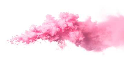 Pink smoke billowing. Isolated on transparent background, PNG