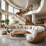 Fototapeta Krajobraz - modern living room interior with furniture